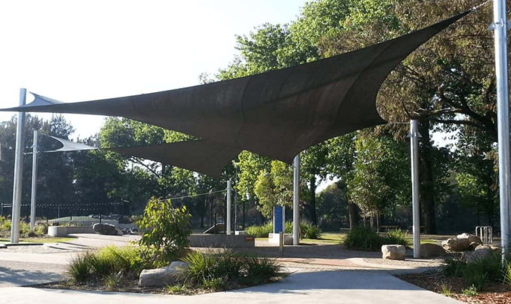 black shade sail under the sun