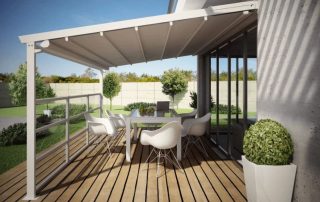 Retractable sunset pergola