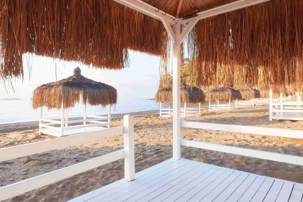 simple cabana structure at the beach