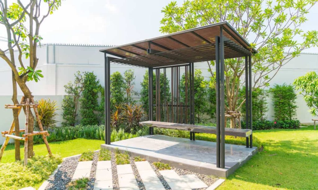 pergola in the garden